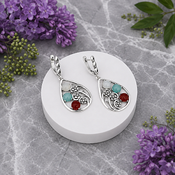 Серебряные серьги Карамель